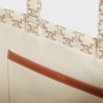 LARGE CABAS THAIS IN TEXTILE WITH TRIOMPHE CANVAS PRINT AND CALFSKIN WHITE - Image 4